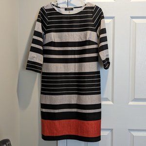 Nine West Black, Gray, Red Striped Dress 6
